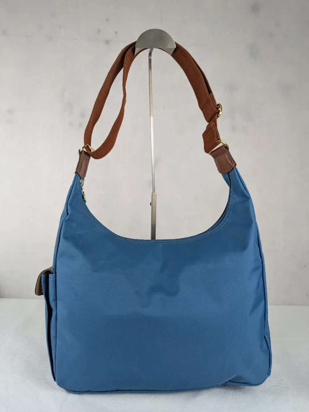 Longchamp le Pliage Shoulder Crossbody Hobo Bag Blue - Pre-Loved - Authentic.